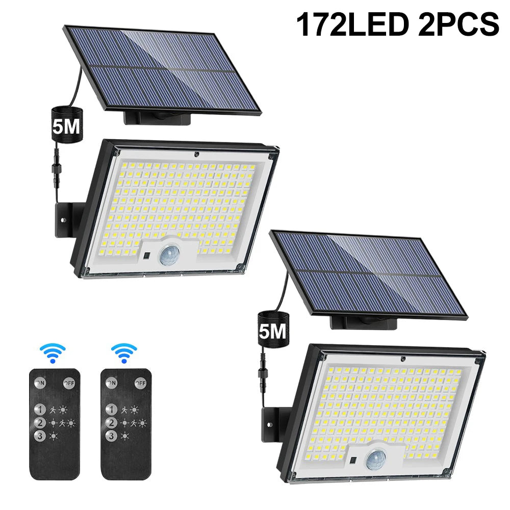 172/400/268 LED Solar Lights Outdoor Motion Sensor Solar Security Lights Waterproof Powered Garden Light Yard Patio Garage