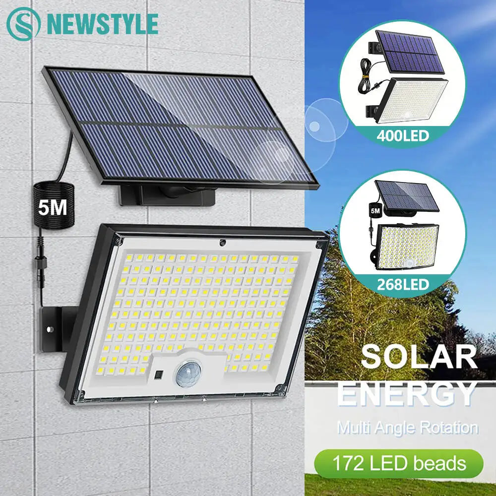 172/400/268 LED Solar Lights Outdoor Motion Sensor Solar Security Lights Waterproof Powered Garden Light Yard Patio Garage
