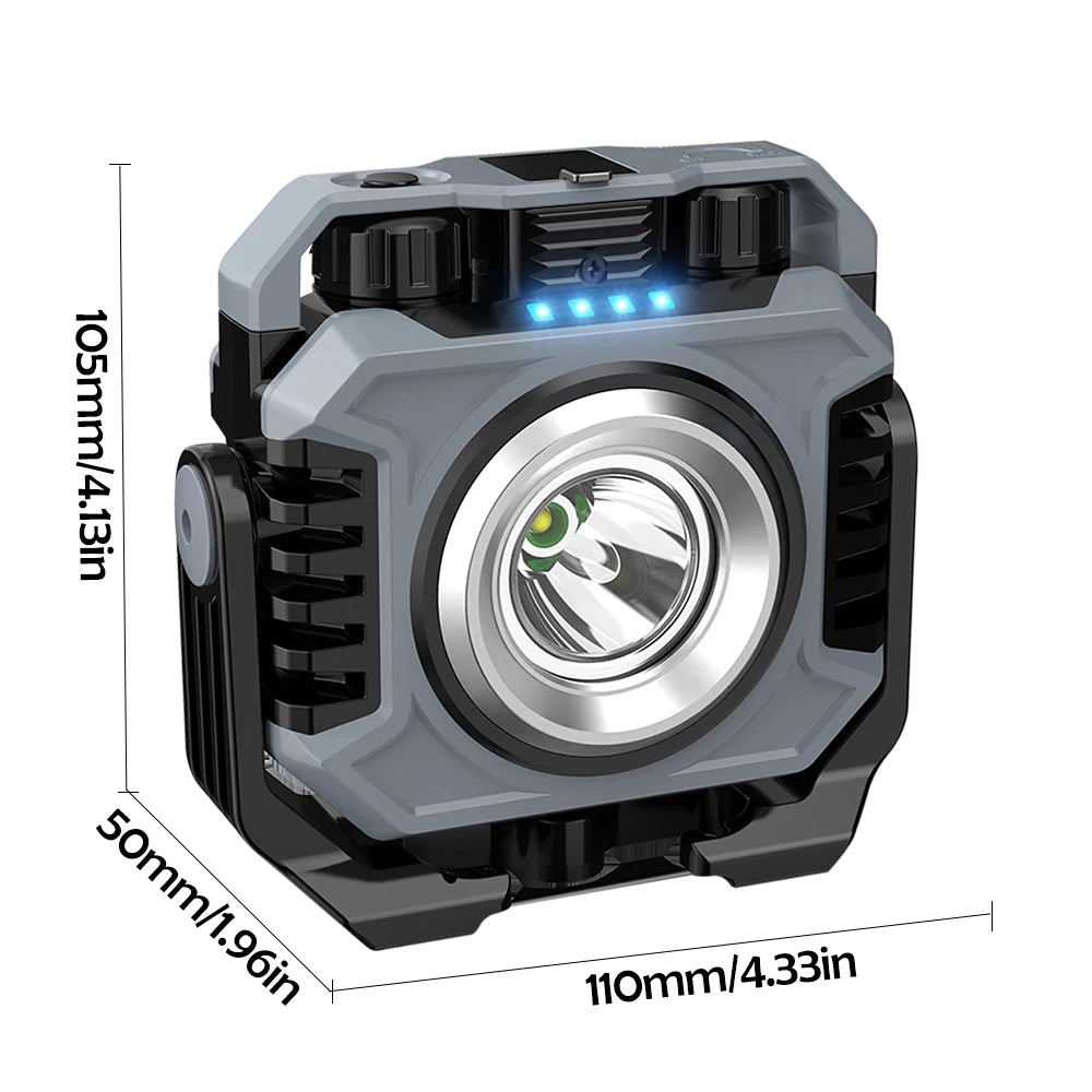 2 in 1 LED Camping Light High Bright Flashlight USB Rechargeable Zoom with Hook Outdoor Emergency Camping Lamp Stand Base