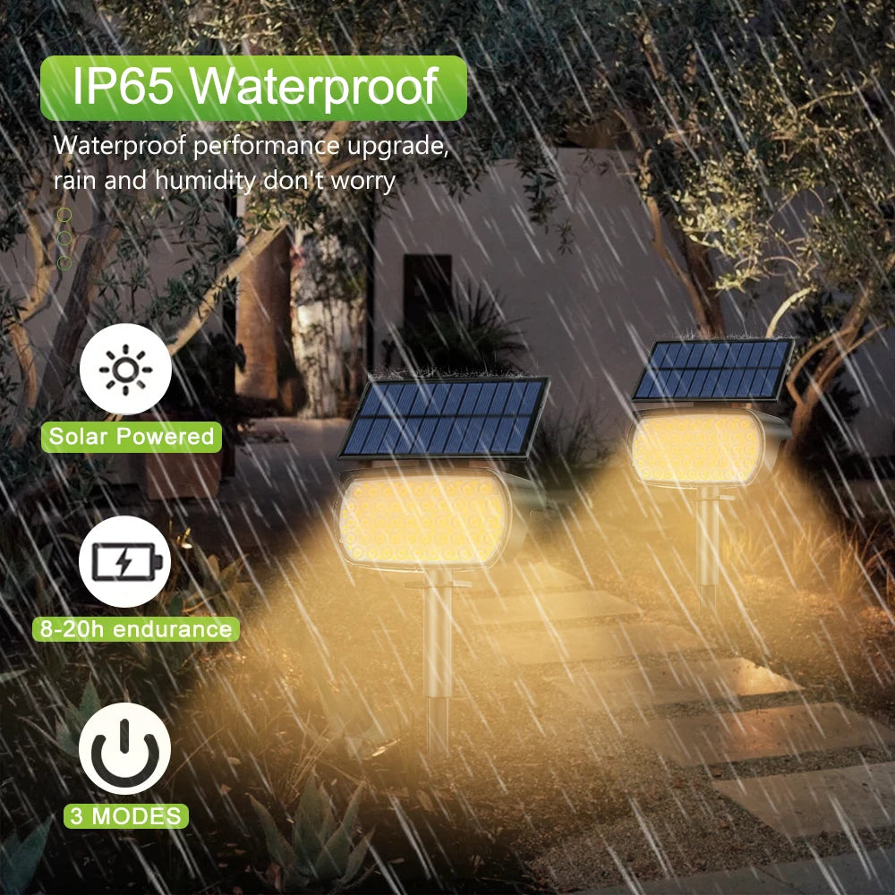 108 LED Outdoor Solar Lights Solar Landscape Spot Lights Adjustable Garden Decor Solar Powered Flood Wall Lights Pathway