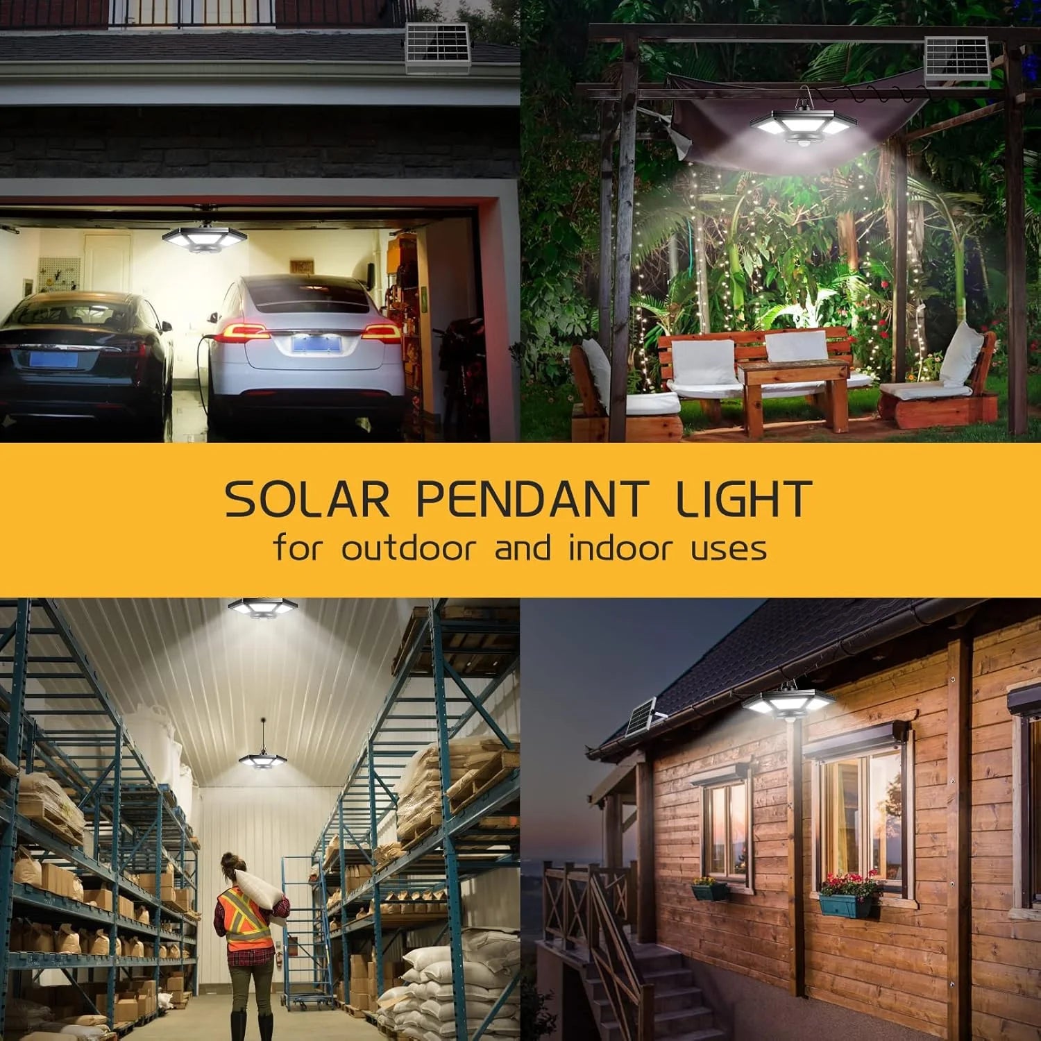 180LED Solar Shed Light Outdoor Indoor Motion Sensor Solar Barn Light 5 Lighting Modes Timers Garage Lights Camping Light Gazebo