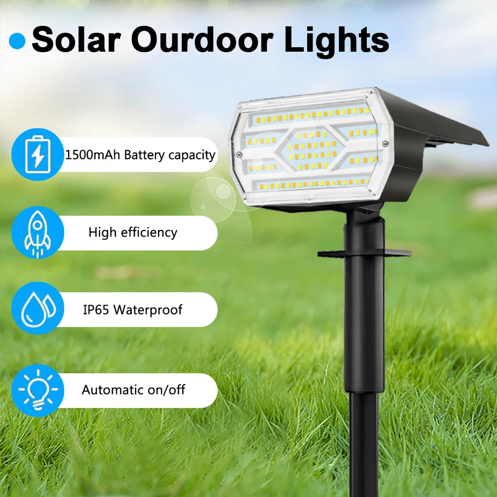 1/4PCS Solar Spot Lights Outdoor Garden 86LED 3Modes Waterproof Landscape Spotlights Wall Light Driveway Pathway Yard