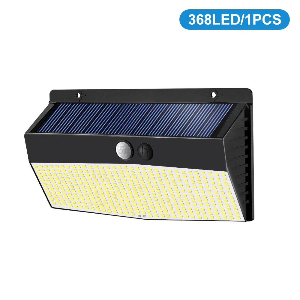 138/368 LED Solar LightsOutdoor Solar Motion Sensor Wall Lights 3 Modes Solar Powered Security Fence Lights Waterproof Garden