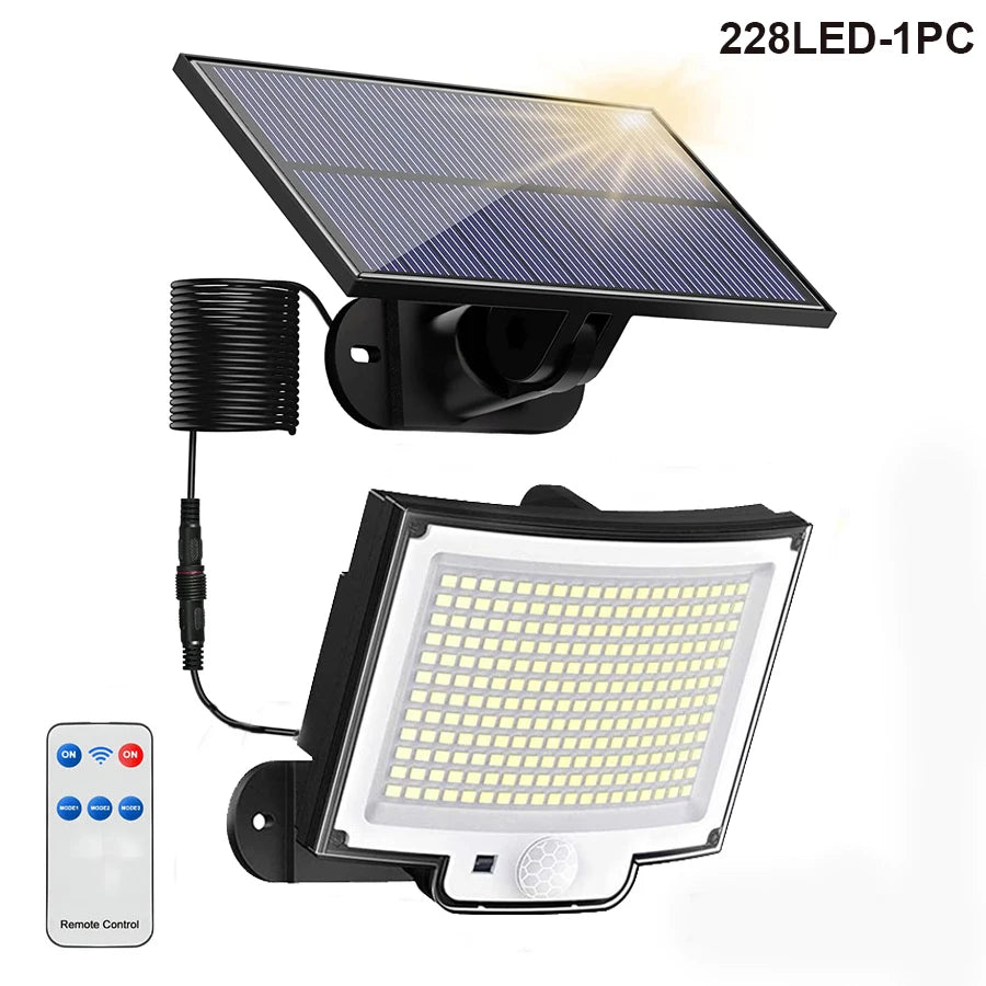 106/318 LED Solar Light Outdoor 328 LED Spotlights IP65 Waterproof Motion Sensor Human Solar Flood Security Lights 3 Modes