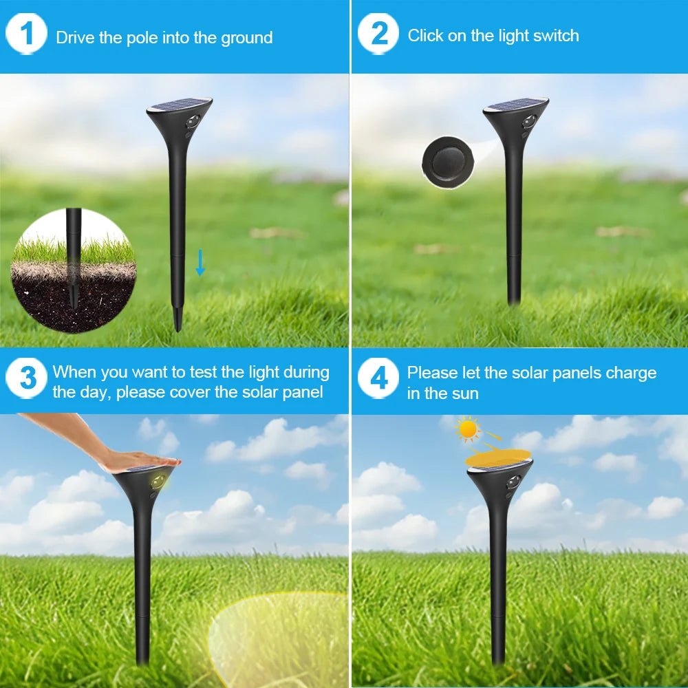 1/4Pack Solar Pathway Lights Outdoor Solar Garden Lights Waterproof IP65 For Yard Lighting Driveway Landscape Garden Decor