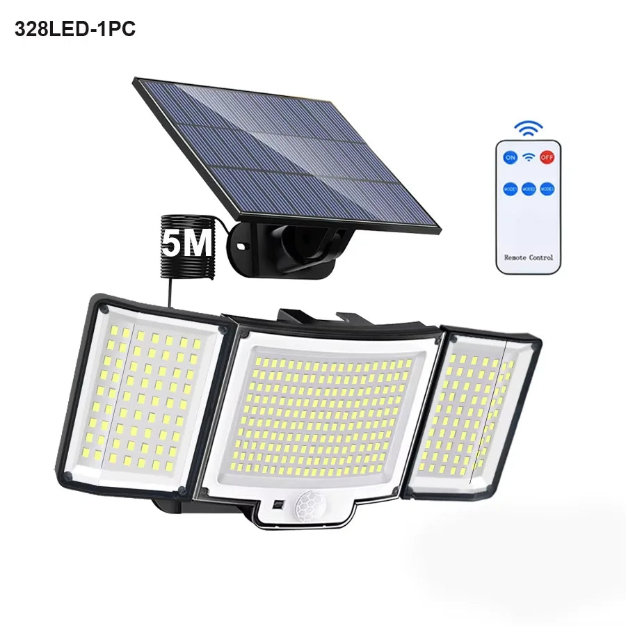 106/318 LED Solar Light Outdoor 348 LED Spotlights IP65 Waterproof Motion Sensor Human Solar Flood Security Lights 3 Modes