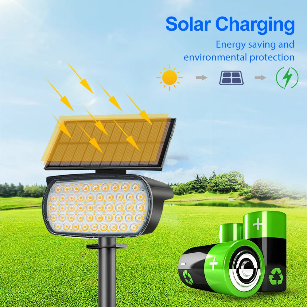 108 LED Outdoor Solar Lights Solar Landscape Spot Lights Adjustable Garden Decor Solar Powered Flood Wall Lights Pathway