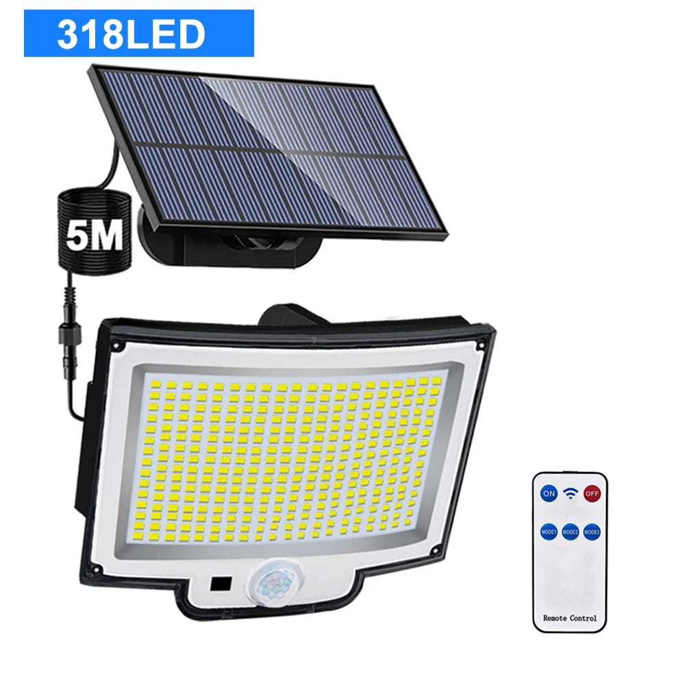 106LED Solar Security Lights Outdoor 3 Modes Waterproof Solar Motion Sensor Wall Light Solar Powered Flood Lamp Garage Garden