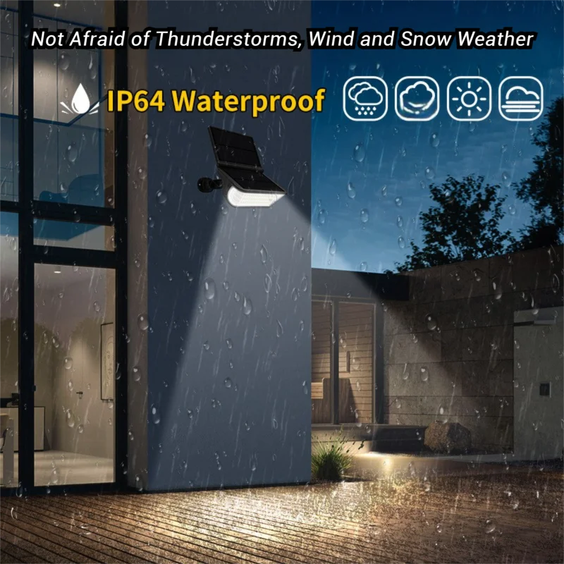 1-2PCS Solar Landscape Spotlights Garden 65LED Solar Pathway Light Outdoor  Dual Solar Panels Wall Lamp Waterproof Porch Garage