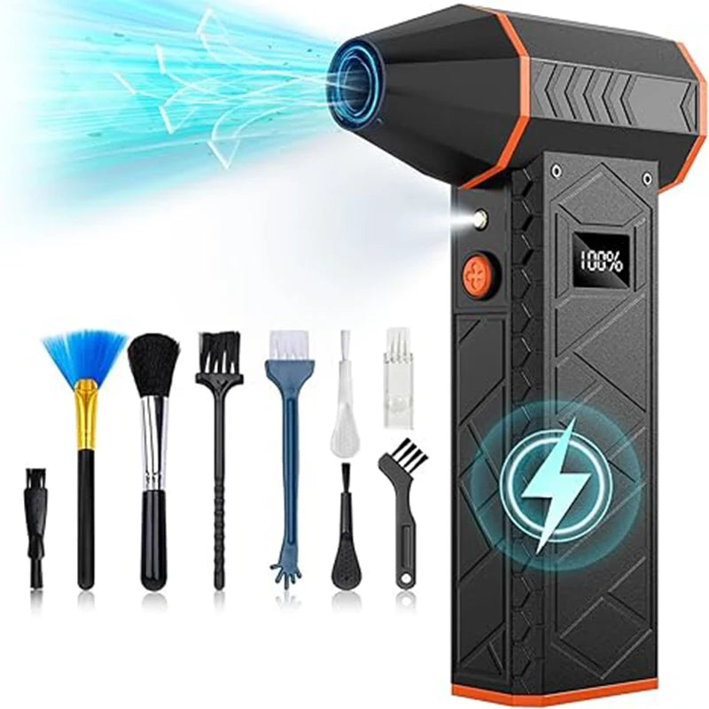 180000RPM Electric Air Duster with Display Screen Light 4 Gear Adjustable Cordless Turbo Blower 10000mAh USB Rechargeable Tools