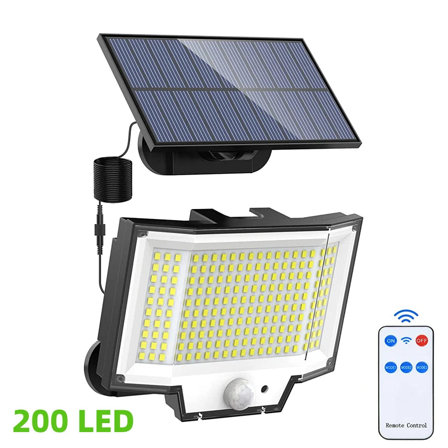 106LED Solar Security Lights Outdoor 3 Modes Waterproof Solar Motion Sensor Wall Light Solar Powered Flood Lamp Garage Garden