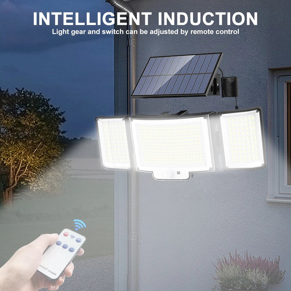 106LED Solar Security Lights Outdoor 3 Modes Waterproof Solar Motion Sensor Wall Light Solar Powered Flood Lamp Garage Garden