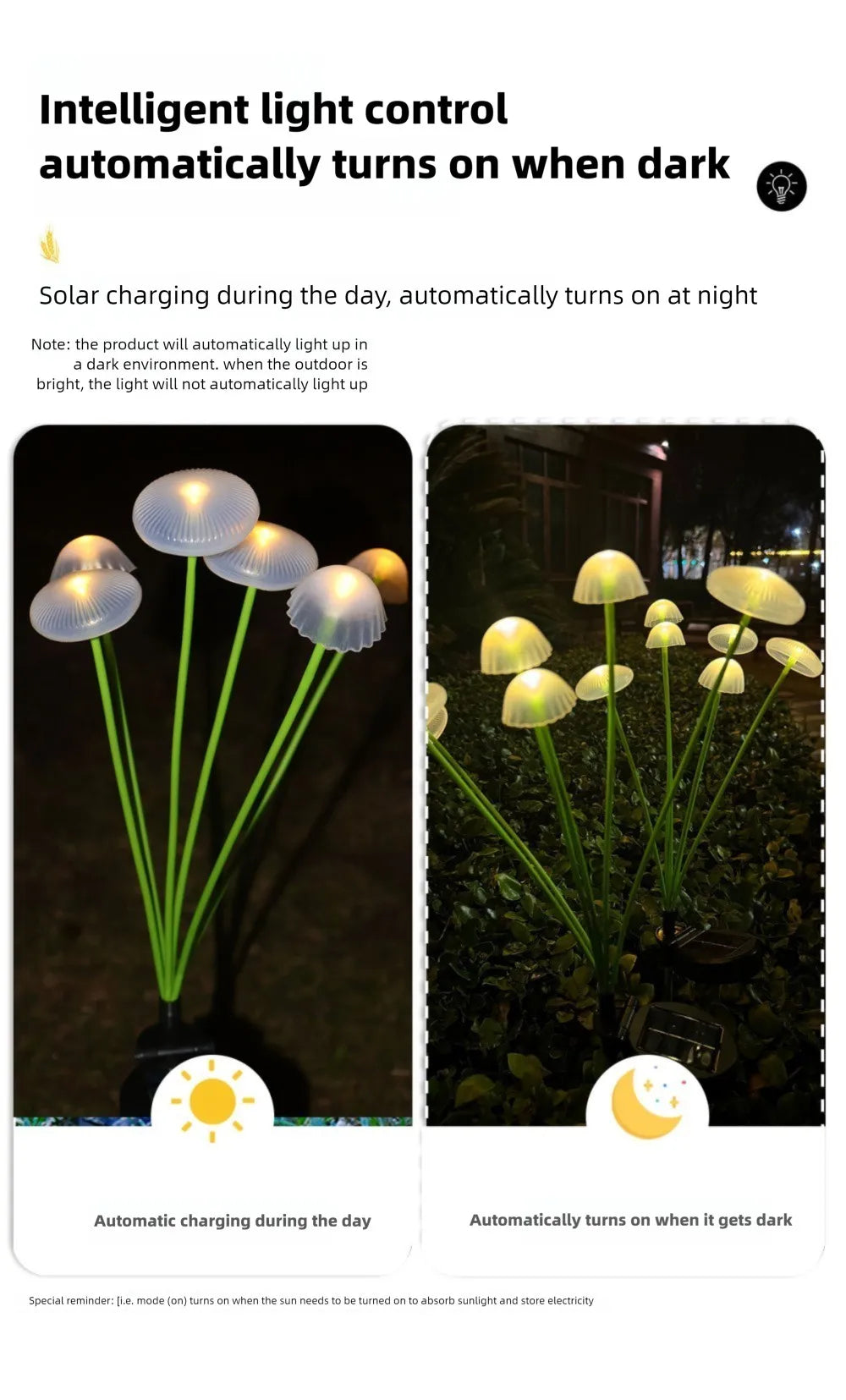 1/2/3/4PCS LED Solar Outdoor Jellyfish Swaying Lights Waterproof Garden RGB Mushroom Lawns Lamp for Patio Yard Garden Decoration