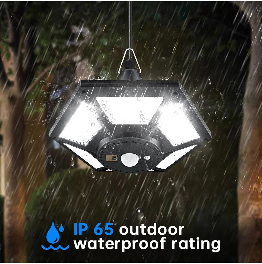 180LED Solar Shed Light Outdoor Indoor Motion Sensor Solar Barn Light 5 Lighting Modes Timers Garage Lights Camping Light Gazebo