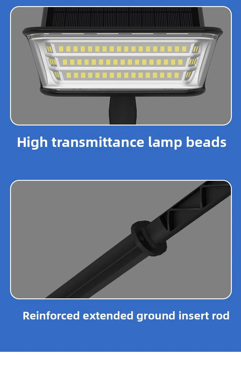 1-2PCS Solar Landscape Spotlights Garden 65LED Solar Pathway Light Outdoor  Dual Solar Panels Wall Lamp Waterproof Porch Garage