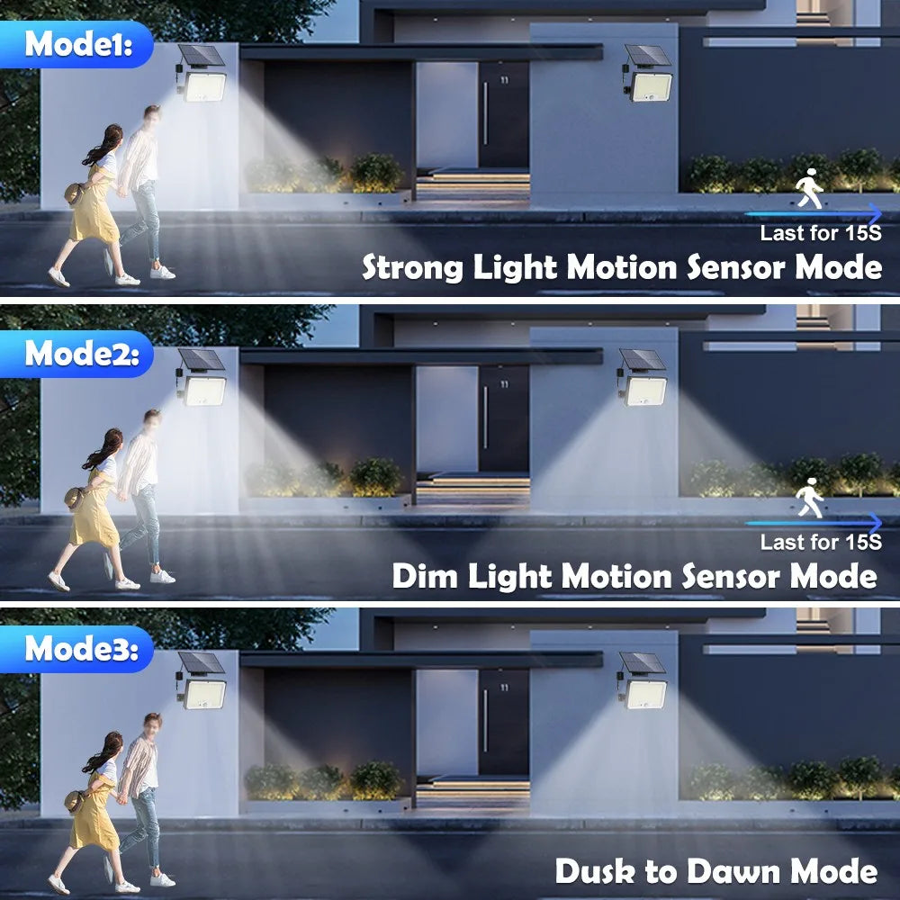 172/400/268 LED Solar Lights Outdoor Motion Sensor Solar Security Lights Waterproof Powered Garden Light Yard Patio Garage