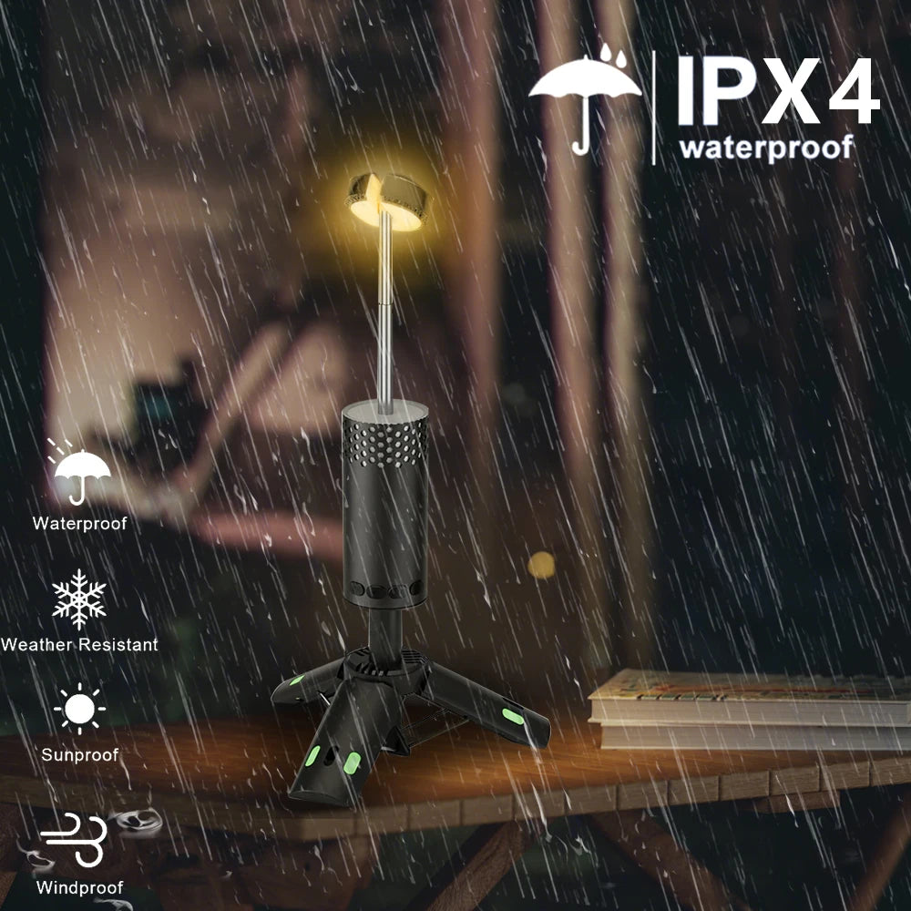 10000mAh Rechargeable LED Camping Lantern Telescopic Flashlight Magnetic Hanging Tent Lamp Emergency Light Outdoor Hiking