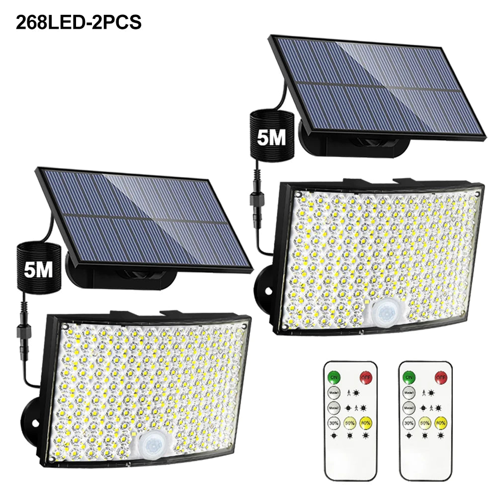 172/400/268 LED Solar Lights Outdoor Motion Sensor Solar Security Lights Waterproof Powered Garden Light Yard Patio Garage