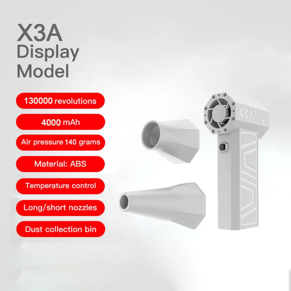 180000RPM Brushless Motor Turbo Fan 10000mAh Rechargeable Electric Air Blower HighSpeed Violent Blower Air Duster Snow Removal