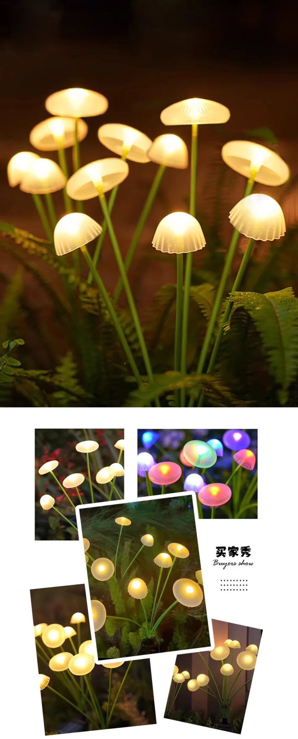 1/2/3/4PCS LED Solar Outdoor Jellyfish Swaying Lights Waterproof Garden RGB Mushroom Lawns Lamp for Patio Yard Garden Decoration