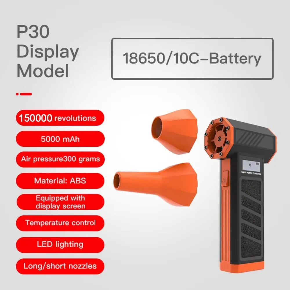 180000RPM Brushless Motor Turbo Fan 10000mAh Rechargeable Electric Air Blower HighSpeed Violent Blower Air Duster Snow Removal