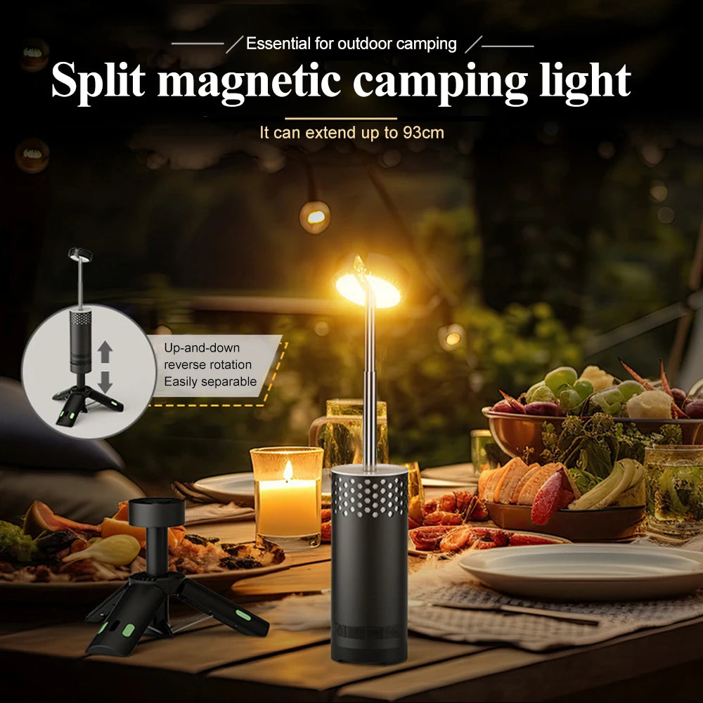 10000mAh Rechargeable Camping Light Portable Telescopic Lantern with Tripod Magnetic Detachable Tent Lamp Flashlights Emergency