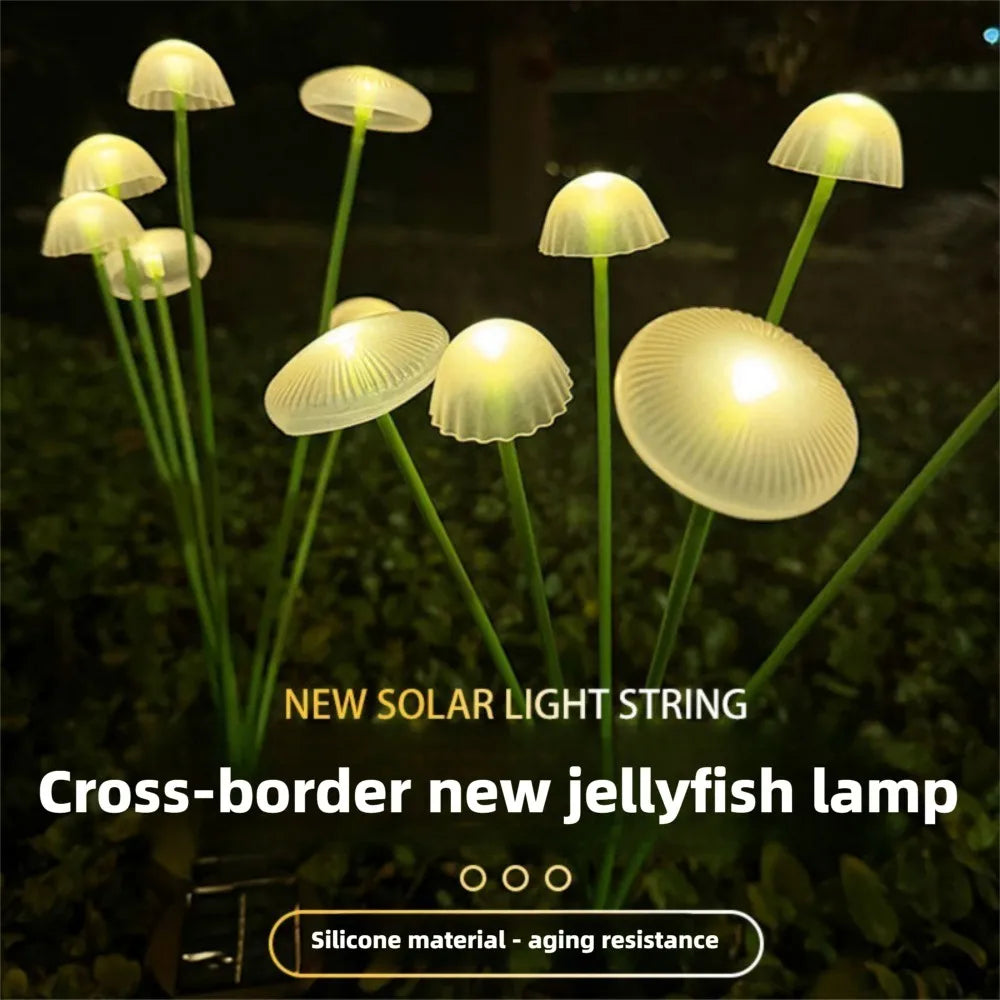 1/2/3/4PCS LED Solar Outdoor Jellyfish Swaying Lights Waterproof Garden RGB Mushroom Lawns Lamp for Patio Yard Garden Decoration