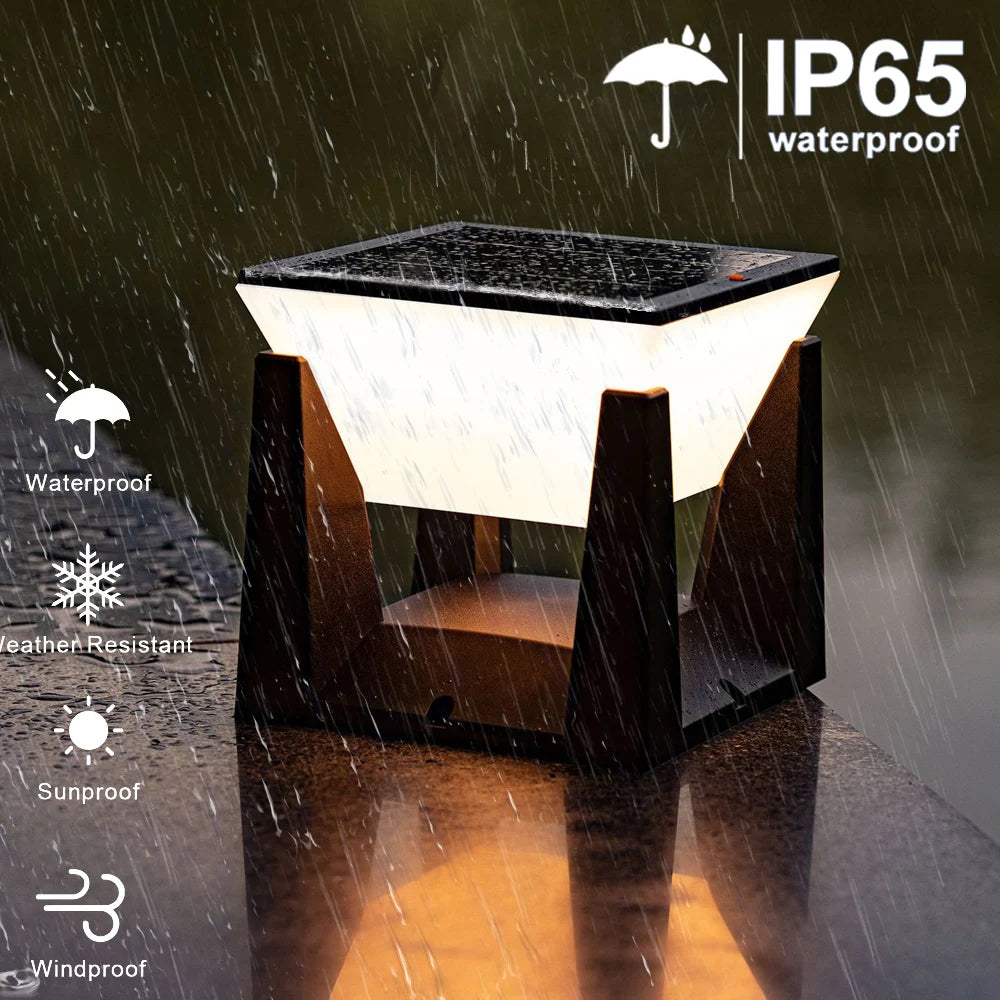 1-2PCS Solar Post Lights Outdoor Solar Pillar Cap Lantern Waterproof 3 Color Mode Fence Post Solar Light Deck Garden Patio Decor