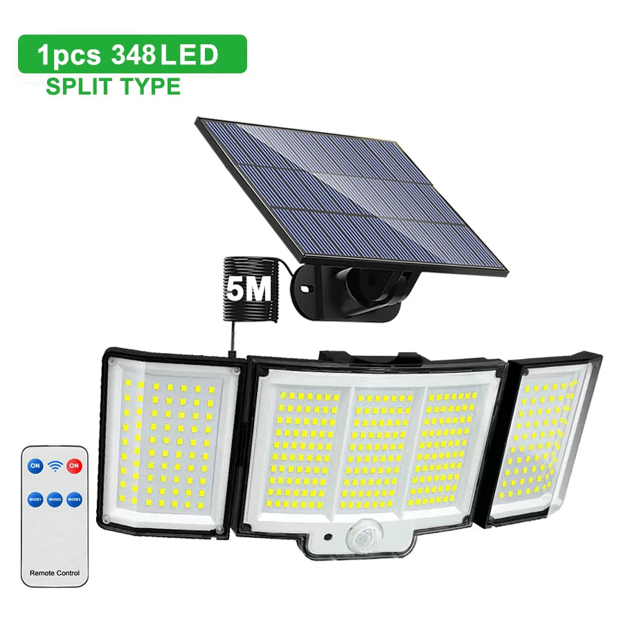 106/318 LED Solar Light Outdoor 348 LED Spotlights IP65 Waterproof Motion Sensor Human Solar Flood Security Lights 3 Modes