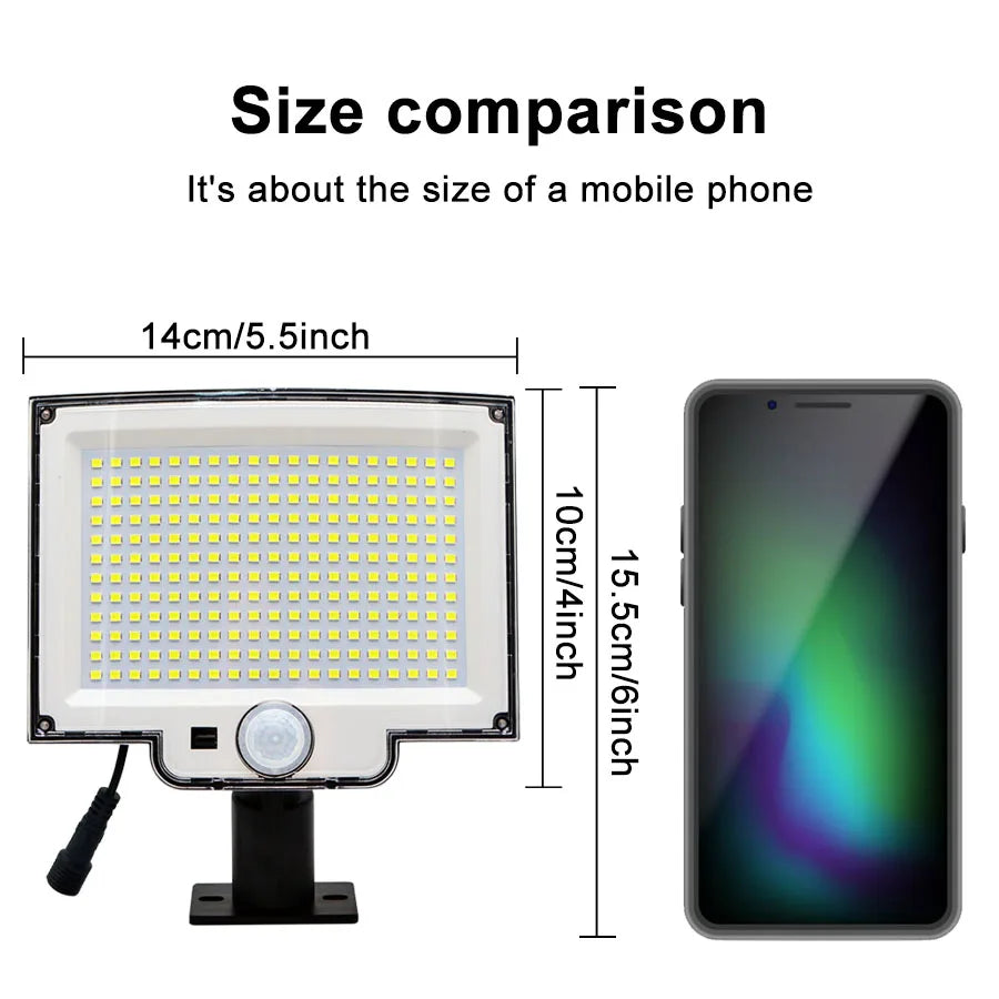 106/318 LED Solar Light Outdoor 348 LED Spotlights IP65 Waterproof Motion Sensor Human Solar Flood Security Lights 3 Modes