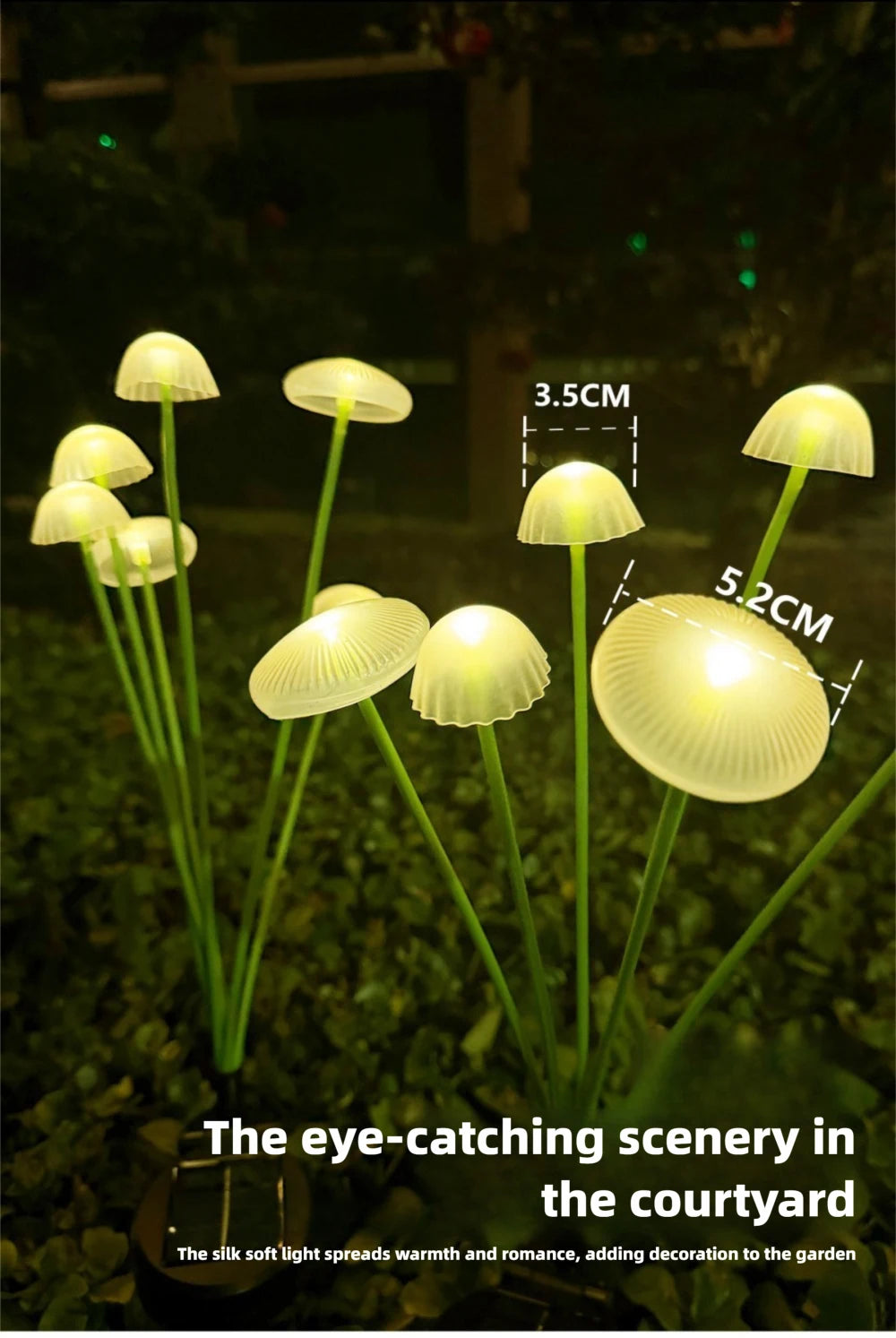 1/2/3/4PCS LED Solar Outdoor Jellyfish Swaying Lights Waterproof Garden RGB Mushroom Lawns Lamp for Patio Yard Garden Decoration