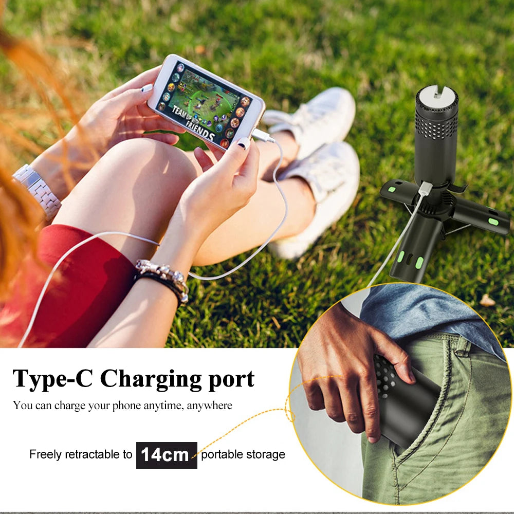 10000mAh Rechargeable Camping Light Portable Telescopic Lantern with Tripod Magnetic Detachable Tent Lamp Flashlights Emergency