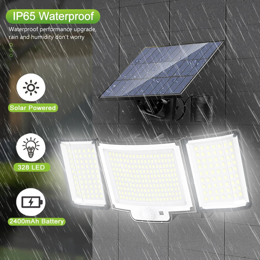 106/318 LED Solar Light Outdoor 348 LED Spotlights IP65 Waterproof Motion Sensor Human Solar Flood Security Lights 3 Modes
