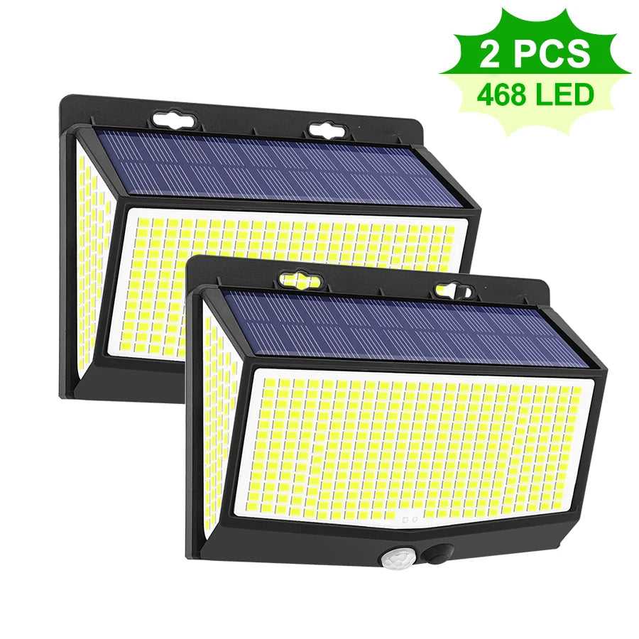 138/468/238 LED Solar Light Outdoor waterproof for garden Powered Sunlight street wall light security lighting 3 mode