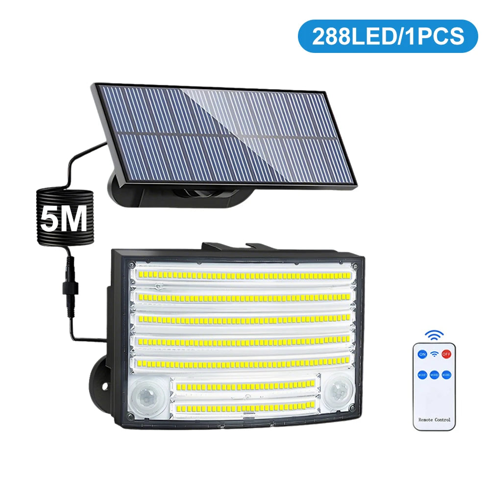 106LED Solar Security Lights Outdoor 3 Modes Waterproof Solar Motion Sensor Wall Light Solar Powered Flood Lamp Garage Garden