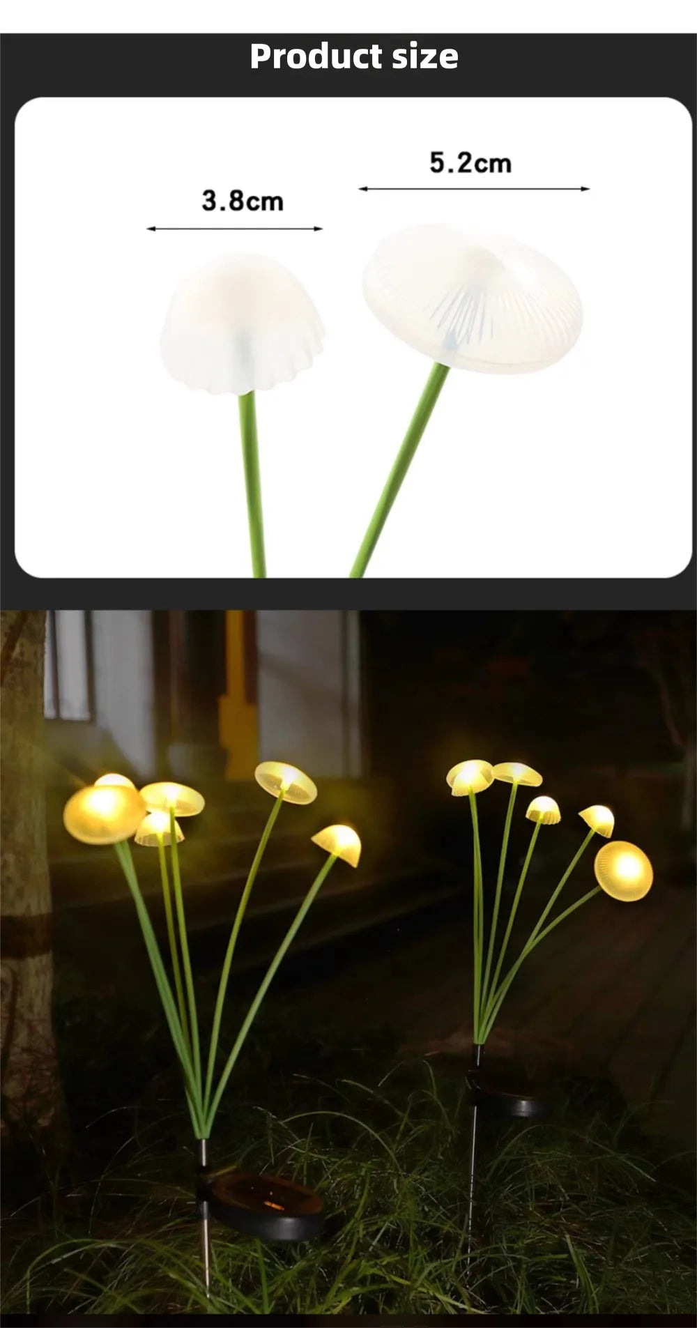 1/2/3/4PCS LED Solar Outdoor Jellyfish Swaying Lights Waterproof Garden RGB Mushroom Lawns Lamp for Patio Yard Garden Decoration