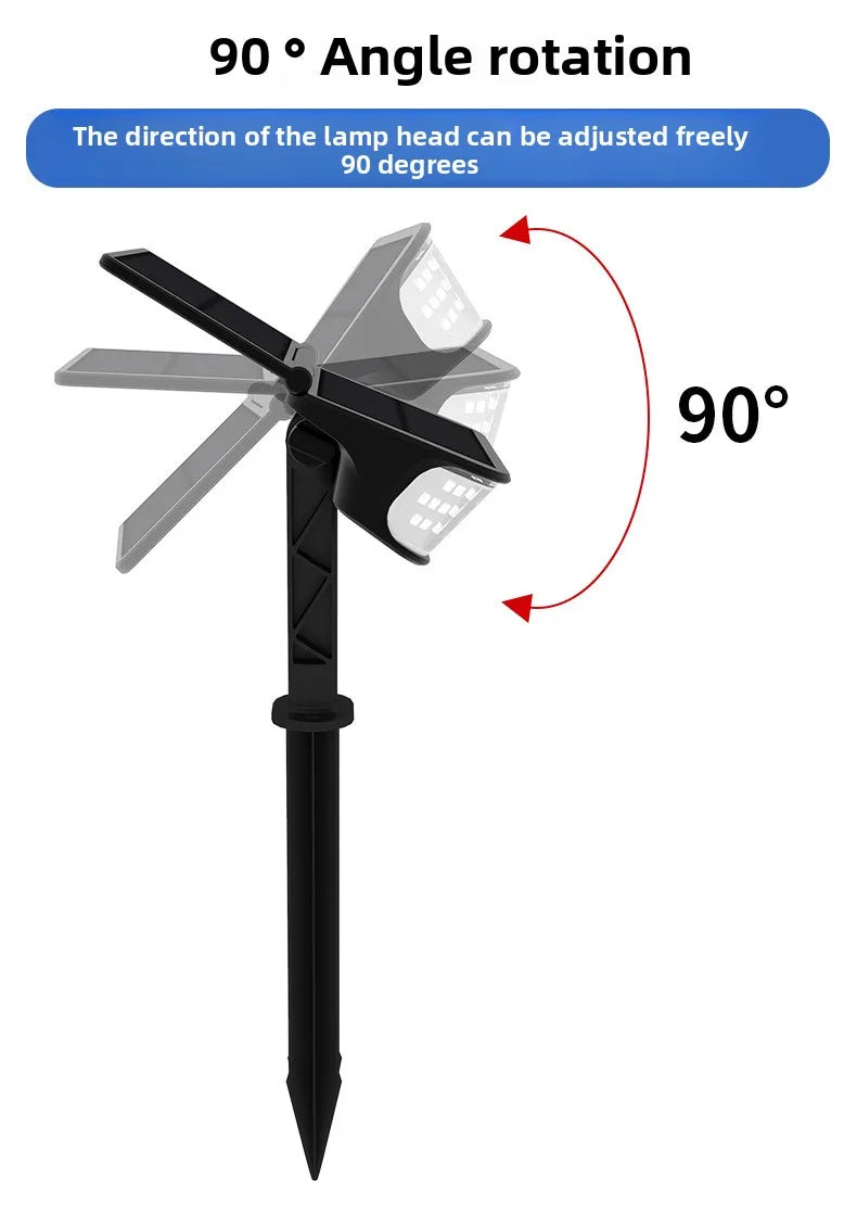 1-2PCS Solar Landscape Spotlights Garden 65LED Solar Pathway Light Outdoor  Dual Solar Panels Wall Lamp Waterproof Porch Garage