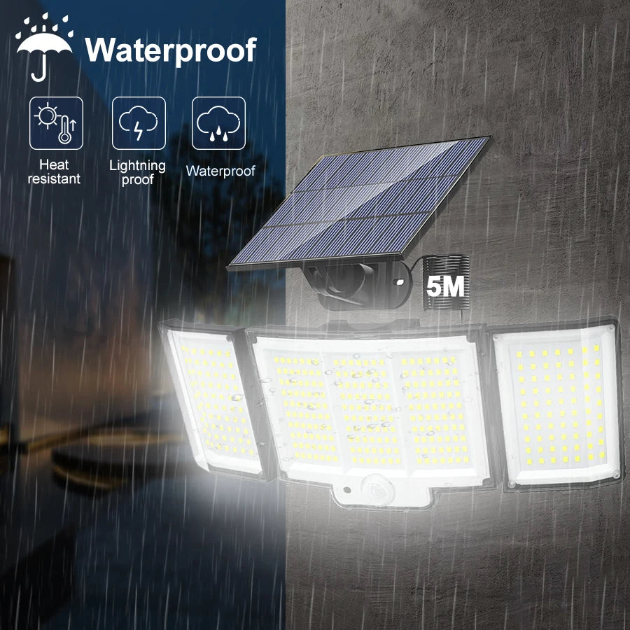 106/318 LED Solar Light Outdoor 348 LED Spotlights IP65 Waterproof Motion Sensor Human Solar Flood Security Lights 3 Modes