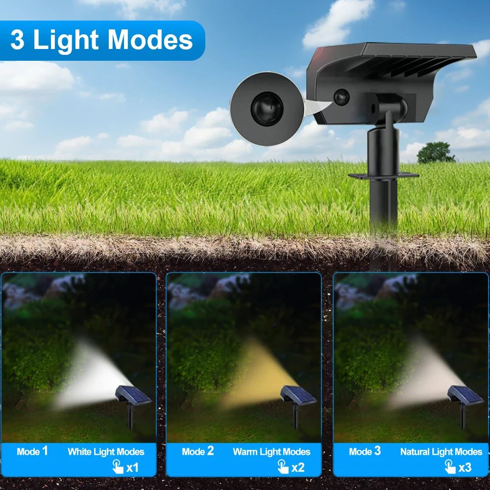 1/4PCS Solar Spot Lights Outdoor Garden 86LED 3Modes Waterproof Landscape Spotlights Wall Light Driveway Pathway Yard