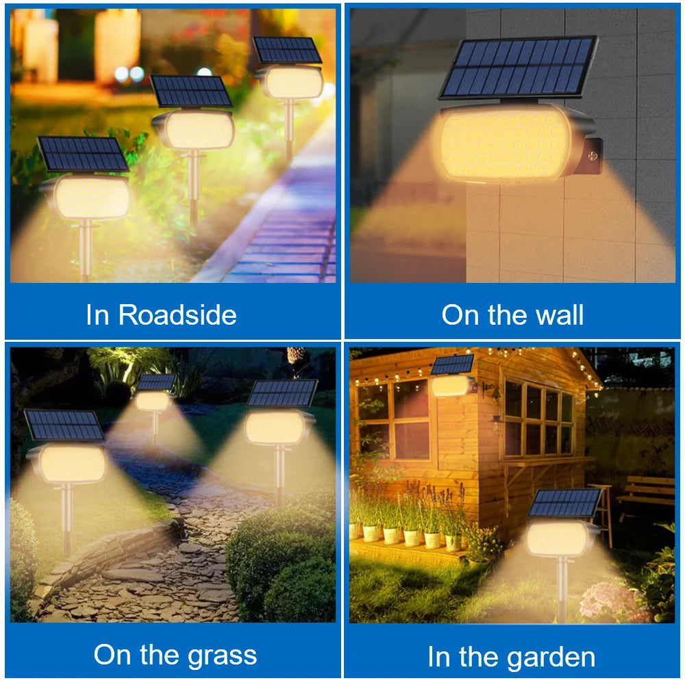 108 LED Outdoor Solar Lights Solar Landscape Spot Lights Adjustable Garden Decor Solar Powered Flood Wall Lights Pathway
