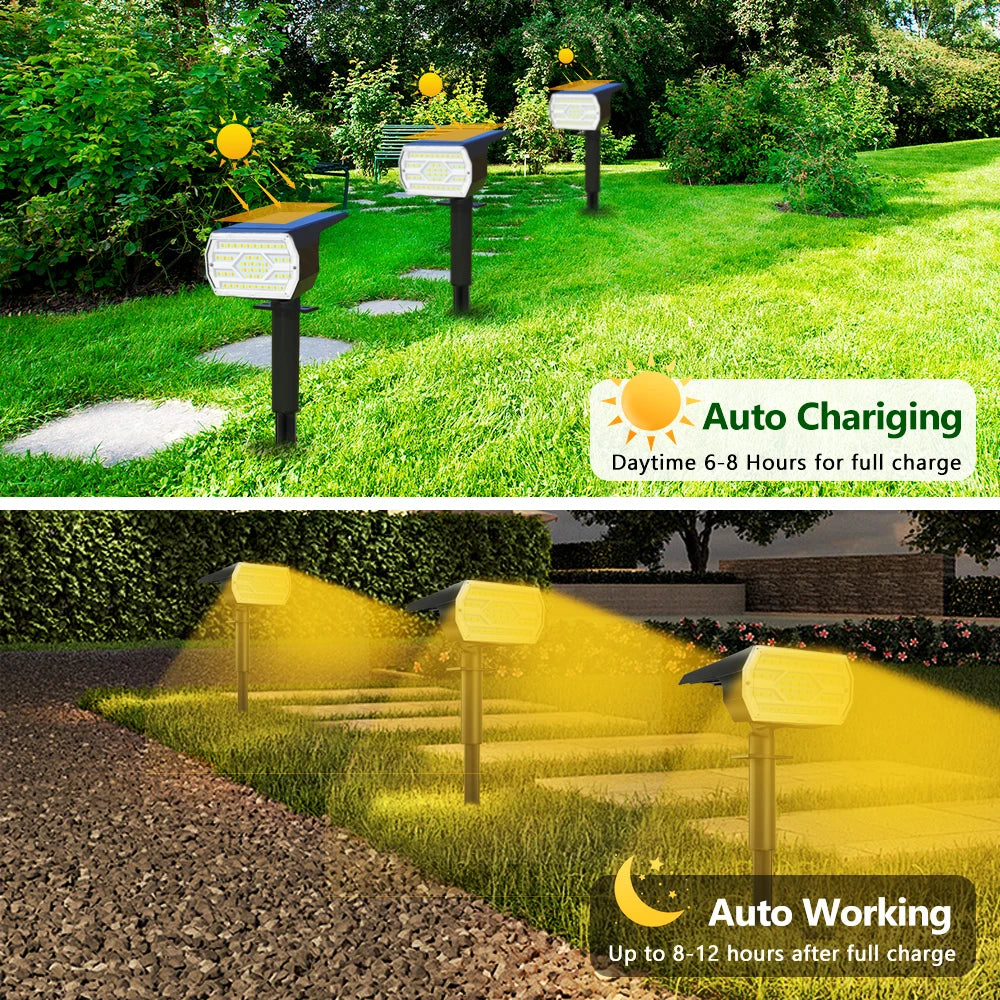 1/4PCS Solar Spot Lights Outdoor Garden 86LED 3Modes Waterproof Landscape Spotlights Wall Light Driveway Pathway Yard