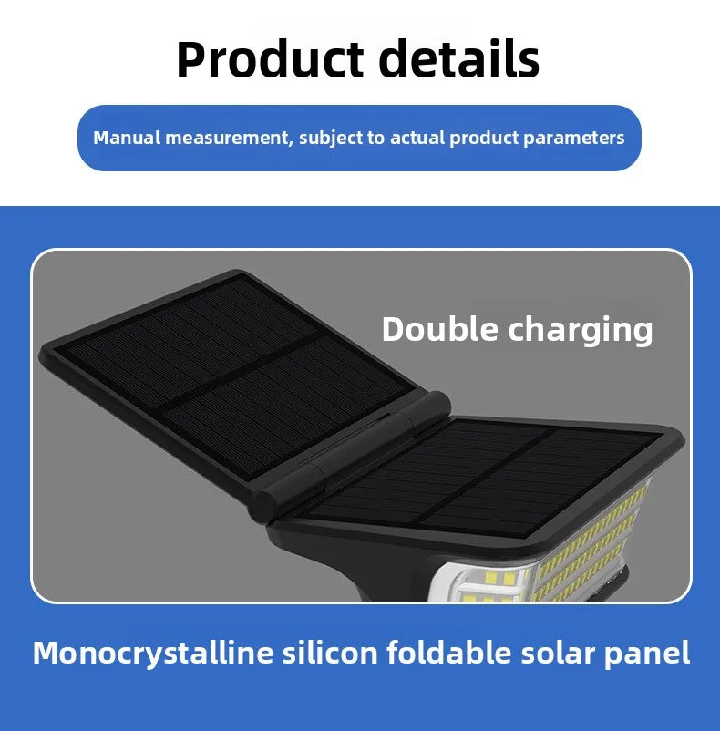 1-2PCS Solar Landscape Spotlights Garden 65LED Solar Pathway Light Outdoor  Dual Solar Panels Wall Lamp Waterproof Porch Garage