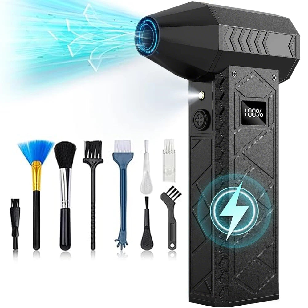 180000RPM Electric Air Duster with Display Screen Light 4 Gear Adjustable Cordless Turbo Blower 10000mAh USB Rechargeable Tools