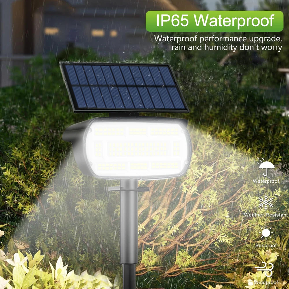 136/108 LED Solar Spot Lights Outdoor 4PCS Waterproof Landscape Spotlights For Yard Driveway Walkway Large Area Lighting