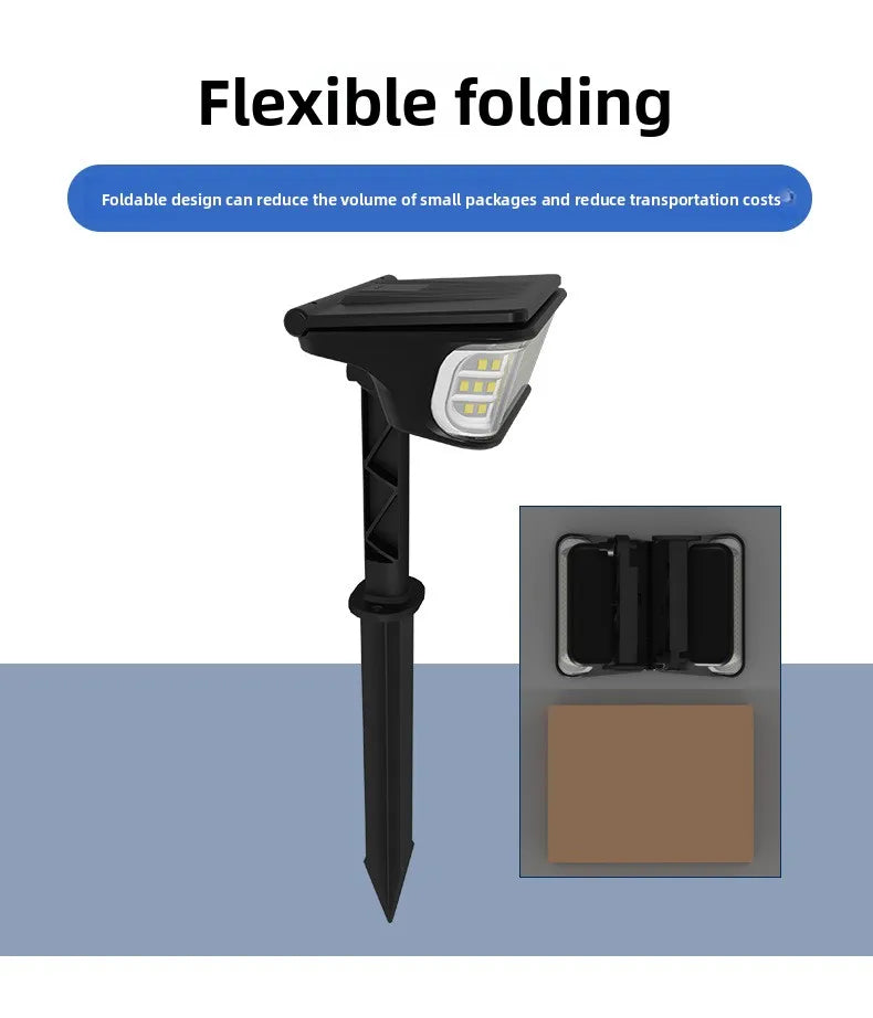 1-2PCS Solar Landscape Spotlights Garden 65LED Solar Pathway Light Outdoor  Dual Solar Panels Wall Lamp Waterproof Porch Garage