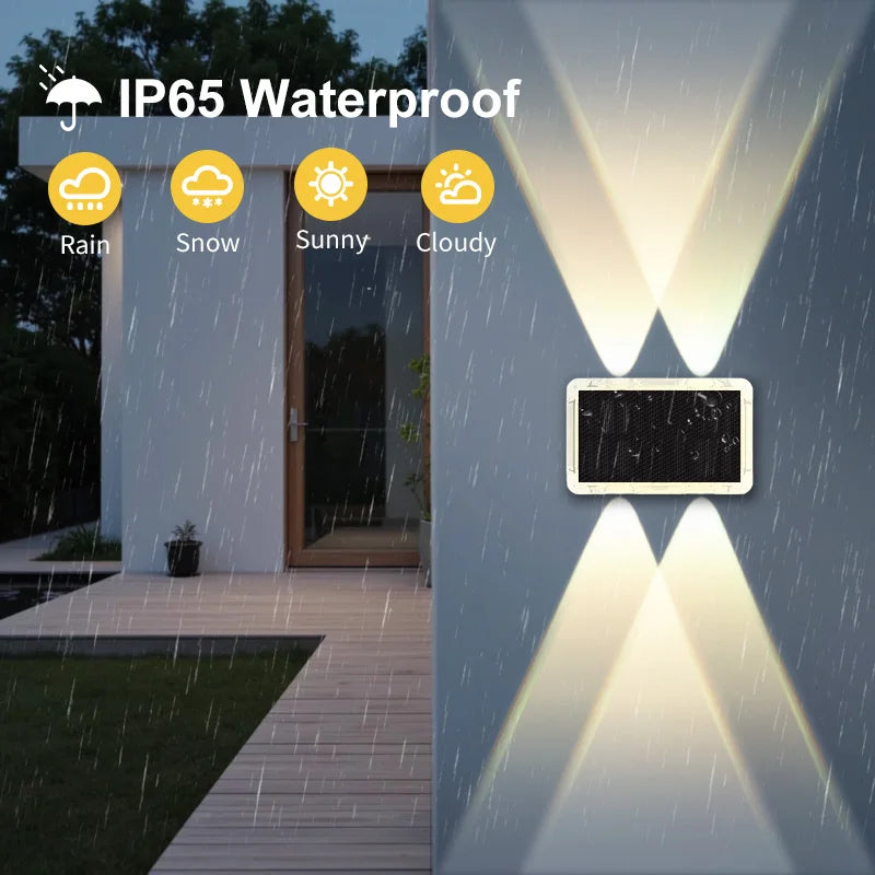 1-2PC Solar Fence Light Outdoor Warm White RGB 2/4LED Solar Powered Light Dusk to Dawn Solar Deck Light Waterproof Backyard Pool