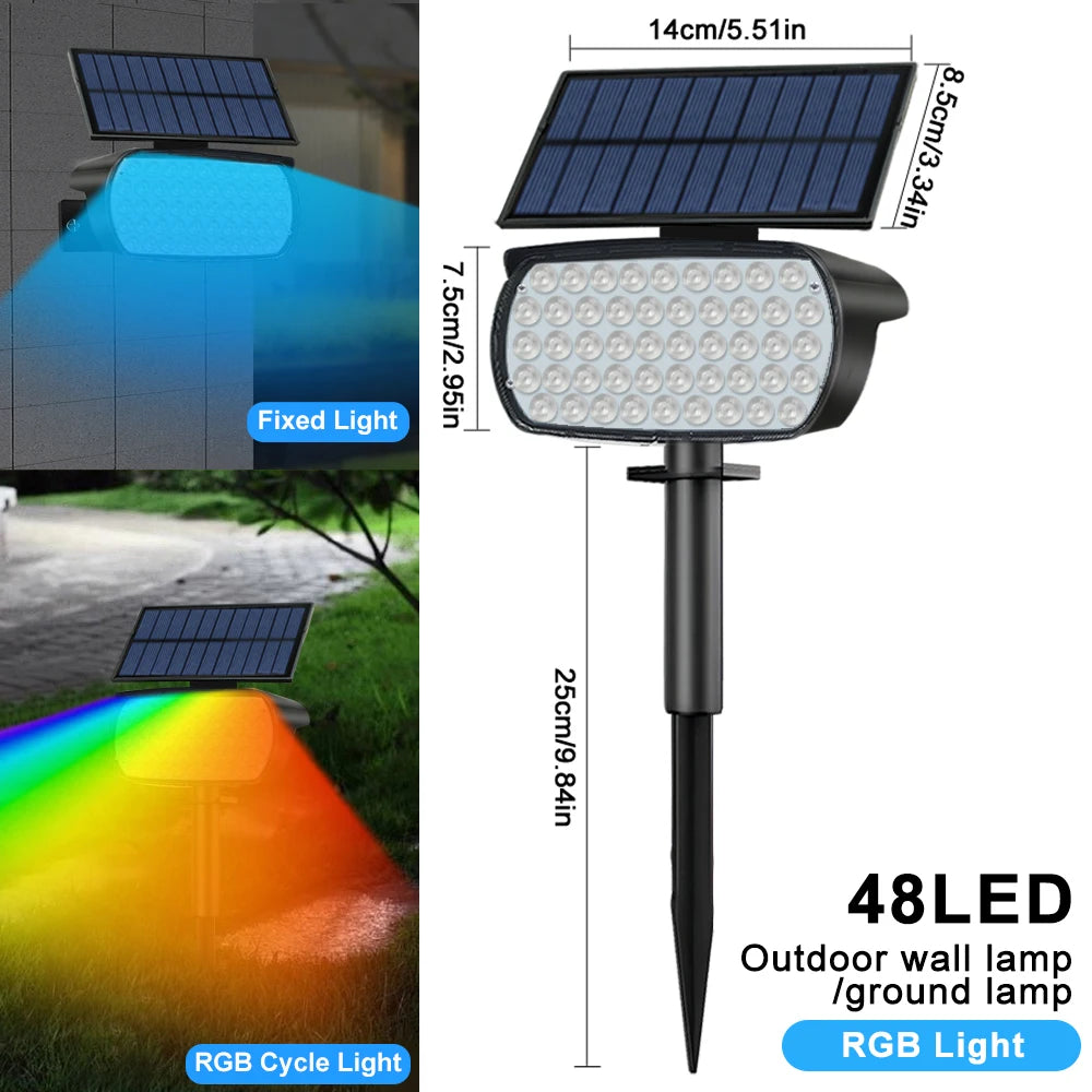 136/108 LED Solar Spot Lights Outdoor 4PCS Waterproof Landscape Spotlights For Yard Driveway Walkway Large Area Lighting
