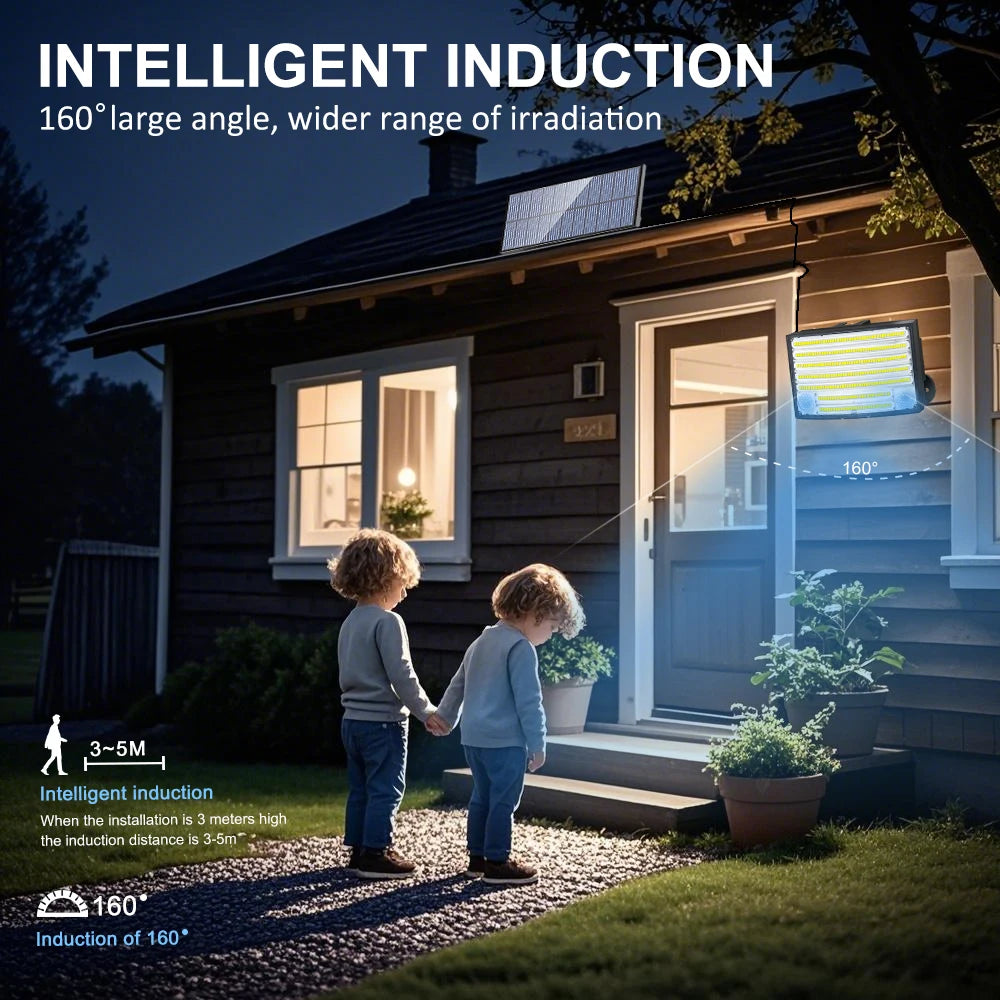 106LED Solar Security Lights Outdoor 3 Modes Waterproof Solar Motion Sensor Wall Light Solar Powered Flood Lamp Garage Garden