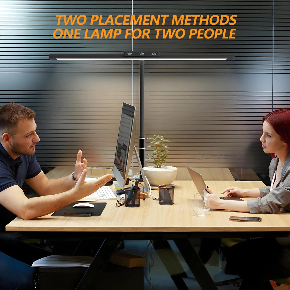 10W LED Desk Lamp for Office Home Eye-Caring Clamp USB Desk Lamp with 5 Color Stepless Dimming Flexible Gooseneck Touch Control