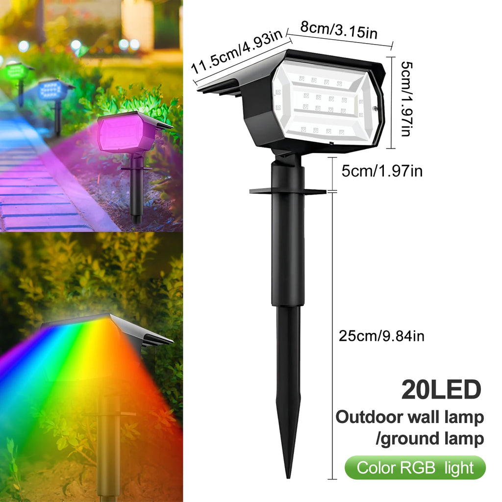 1/2/4PCS Solar Spot Light 68/72 LED Outdoor Garden Solar Landscape Spotlights Waterproof 3 Modes Wall Light Door Backyard Garage
